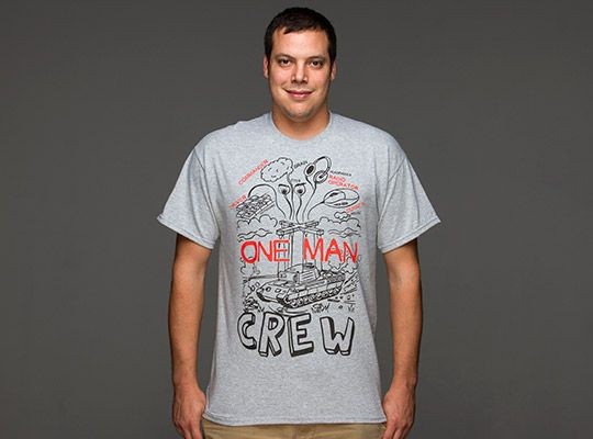 Tričko World of Tanks One Man Crew - Basic | S | šedá | World of Tanks