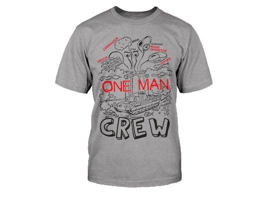 Tričko World of Tanks One Man Crew - Basic | S | šedá | World of Tanks