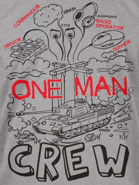 Tričko World of Tanks One Man Crew - Basic | S | šedá | World of Tanks