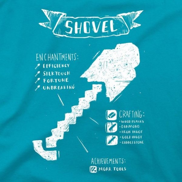 Tričko Minecraft Shovel Diagram dětské - L (10÷12) | Minecraft | tyrkysová