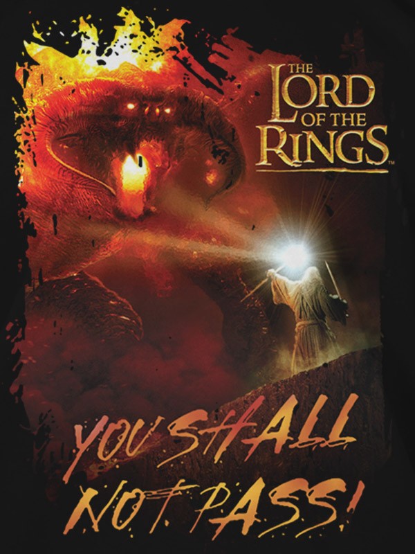J!NX Lord of the Rings Shall Not Pass - Basic | černá | L