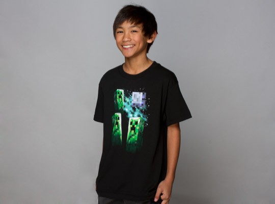 Tričko Minecraft Three Creeper Moon dětské - černá | Minecraft | XL (12÷14)