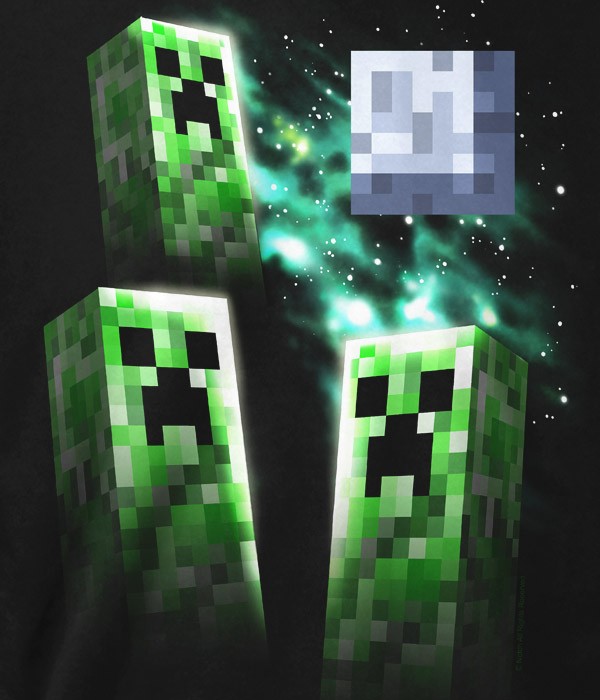 Tričko Minecraft Three Creeper Moon dětské - černá | Minecraft | XL (12÷14)