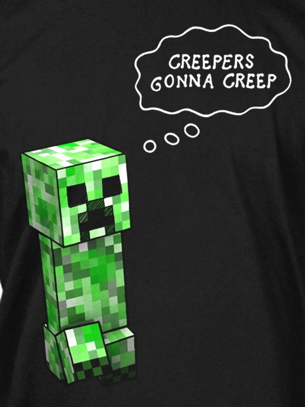 Tričko Minecraft Creepers Gonna Creep dětské - černá | Minecraft | S (5÷6)