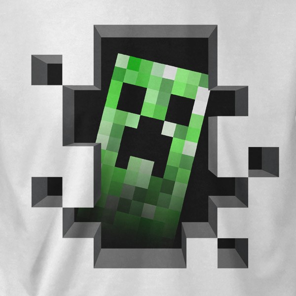 Tričko Minecraft Creeper Inside dětské, stříbrné - Minecraft | S (5÷6) | stříbrná