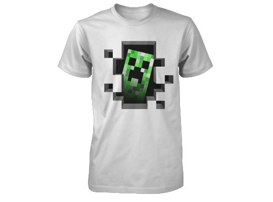 Tričko Minecraft Creeper Inside dětské, stříbrné - Minecraft | S (5÷6) | stříbrná
