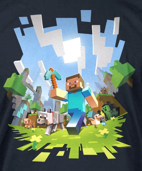 Tričko Minecraft Adventure dětské - Minecraft | námořní modř | XL (12÷14)