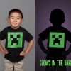 Tričko Minecraft Creeper Glow in the Dark Face dětské - černá | M (7÷8) | Minecraft