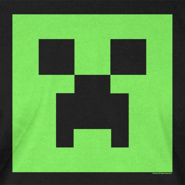Tričko Minecraft Creeper Glow in the Dark Face dětské - černá | M (7÷8) | Minecraft
