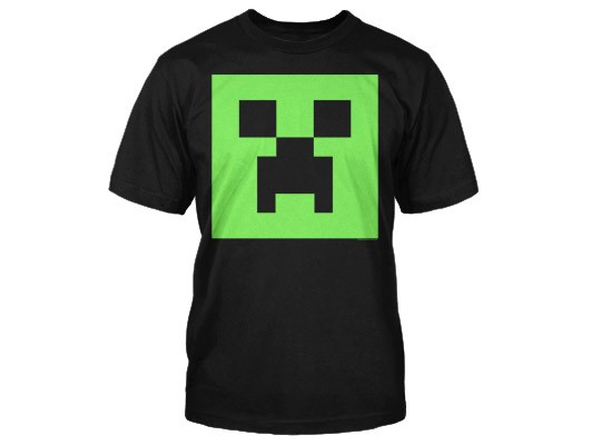 Tričko Minecraft Creeper Glow in the Dark Face dětské - černá | M (7÷8) | Minecraft