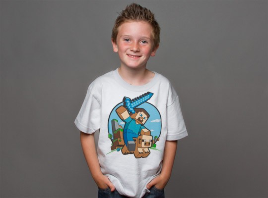 Tričko Minecraft Pig Riding dětské - bílá | Minecraft | XL (12÷14)