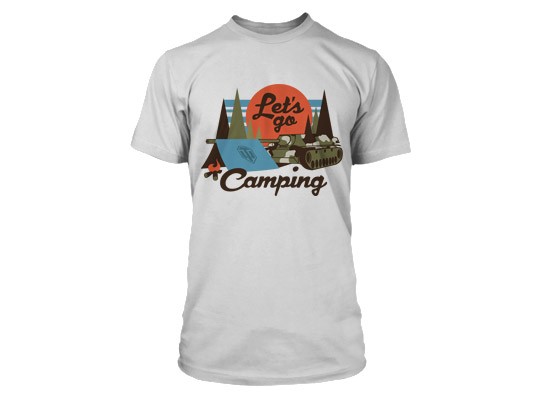 Tričko World of Tanks Lets Go Camping - 3XL | Basic | bílá | World of Tanks