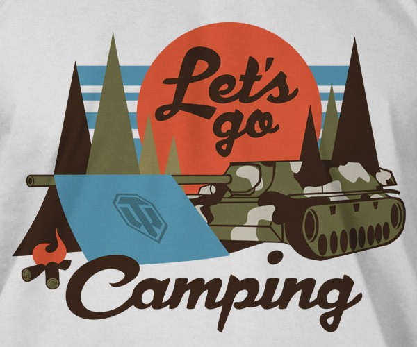 Tričko World of Tanks Lets Go Camping - 3XL | Basic | bílá | World of Tanks