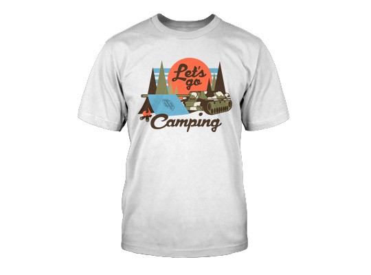 Tričko World of Tanks Lets Go Camping - 3XL | Basic | bílá | World of Tanks