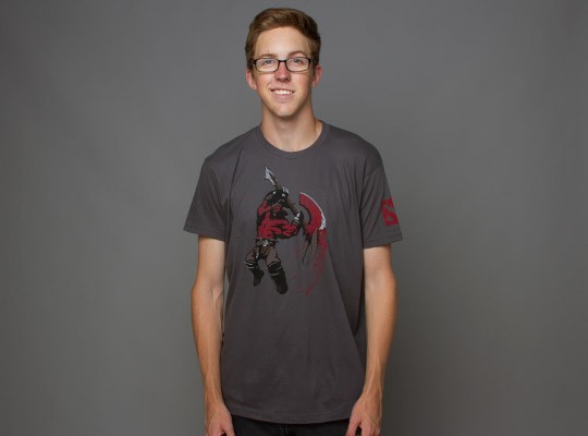 Tričko DOTA 2 Axe - bez klíče - Basic | L | uhlí