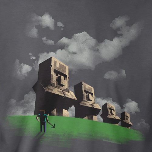 Tričko Minecraft Statues dětské - Minecraft | uhlí | XS (2÷3)